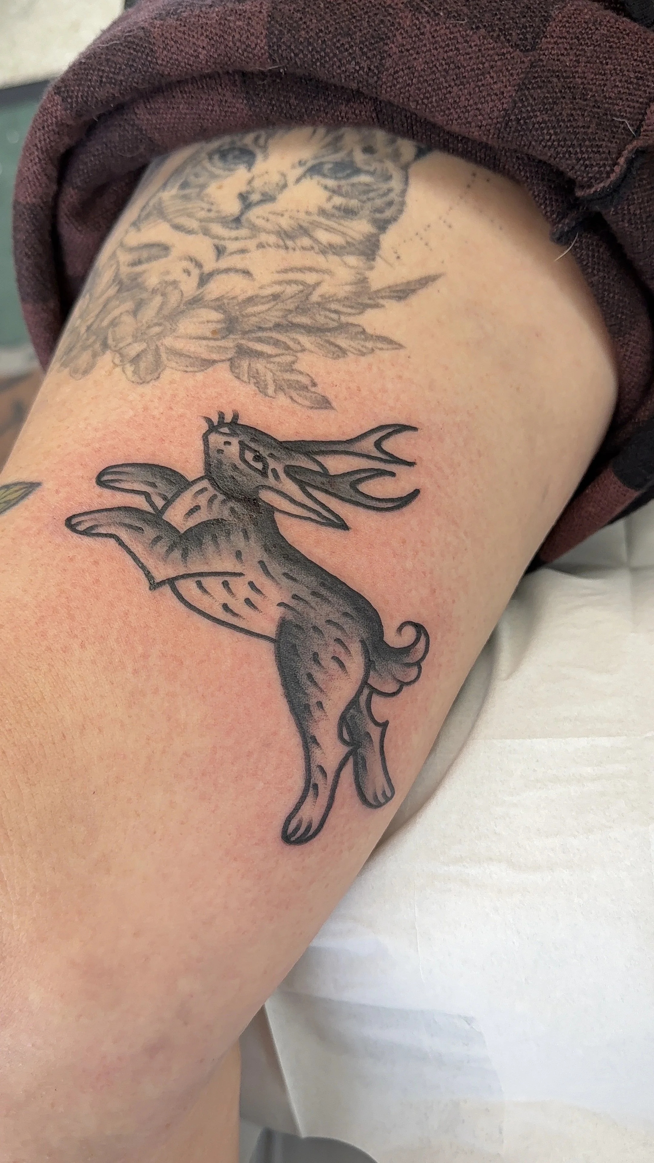black and grey jack elope tattoo american traditional style