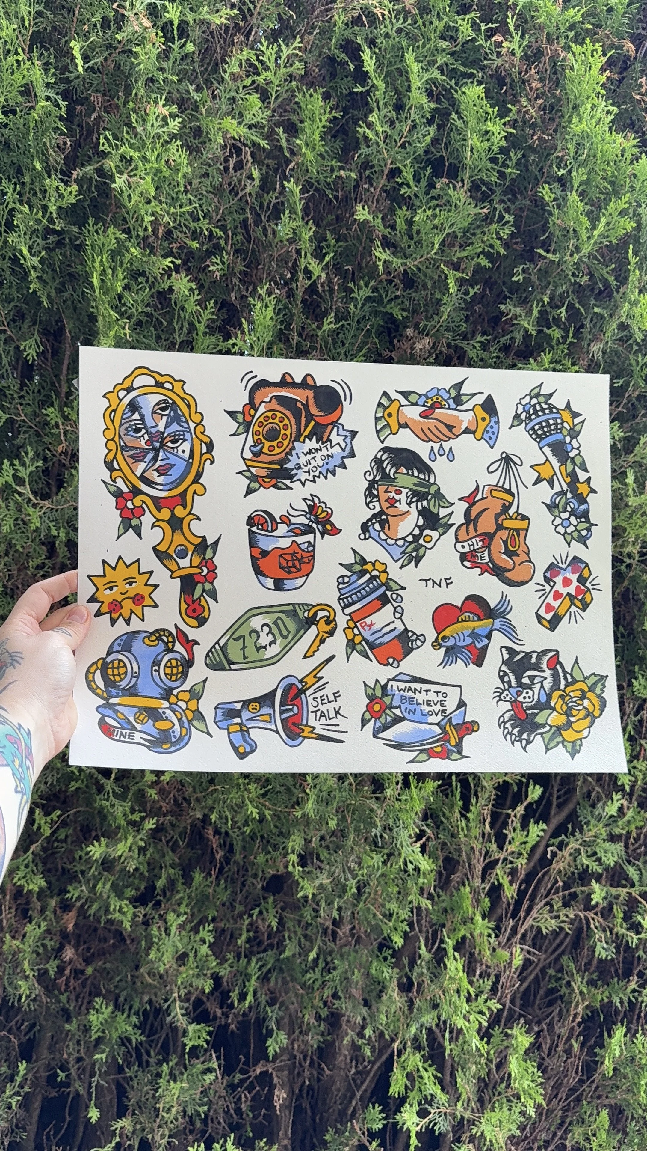 Hayley Williams Ego Death at a Bachelorette Party American traditional flash tattoo designs 