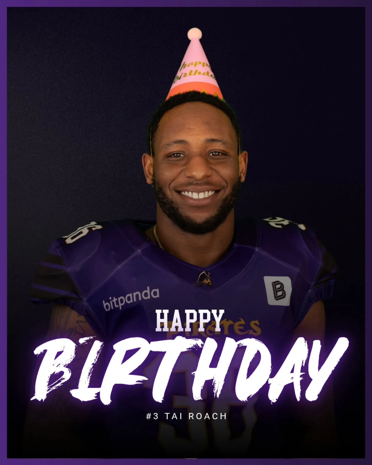HAPPY BIRTHDAY @tai_roach.3! 🥳💜

#passaupirates #pirates #football #americanfootball #buildtheship #wenotme