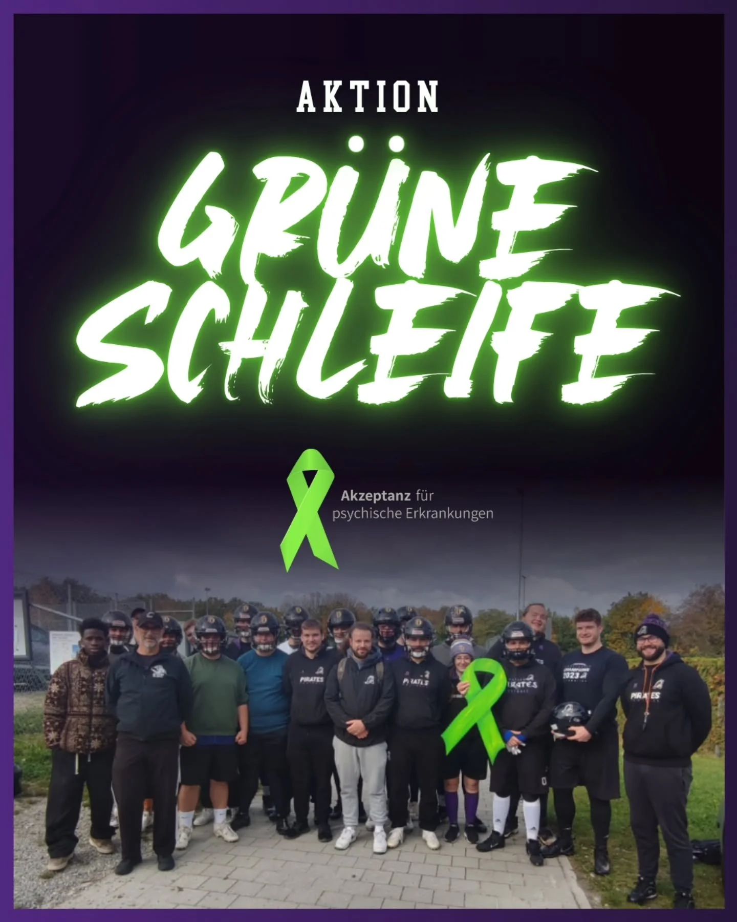 AKTION GR&Uuml;NE SCHLEIFE 💚

Zusammen in Passau &ndash; f&uuml;r mehr Offenheit im Umgang mit psychischen Erkrankungen und gegen Stigmatisierung.

Wir freuen uns, dass wir Teil der &quot;Aktion Gr&uuml;ne Schleife&quot; sein d&uuml;rfen und uns gem