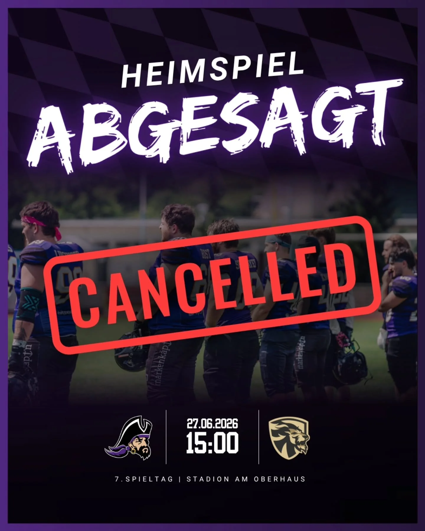 🔥 SPIELABSAGE AUFGRUND VON HITZE 🔥

Nach intensiven Diskussionen haben wir uns dazu entschieden, das Heimspiel am kommenden Samstag gegen die Feldkirchen Lions abzusagen. Diese Entscheidung ist uns nicht leicht gefallen, aber f&uuml;r uns steht im 