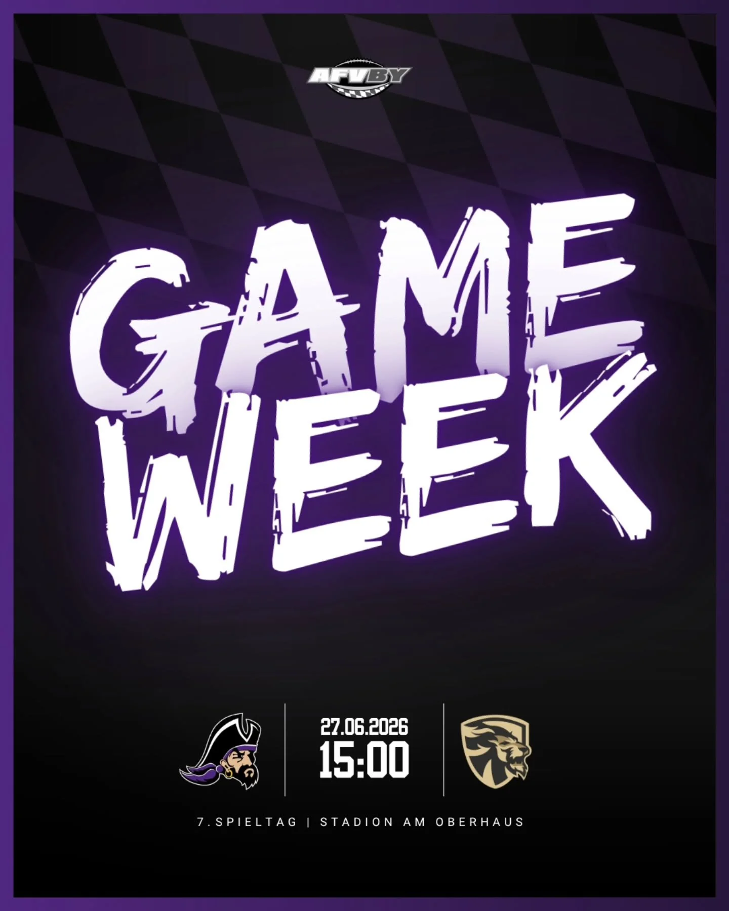 GAMEWEEK 💜

Nach der Gameweek ist vor der Gameweek! Am Samstag steht das Heimspiel gegen die Feldkirchen Lions an. Schreibt euch den Termin in den Kalender und kommt zum Oberhaus! 🔥

#passaupirates #pirates #football #americanfootball