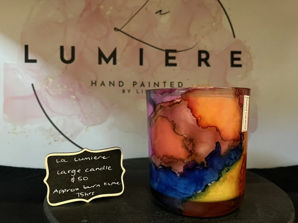 Hand-painted candle - Salted Caramel - Large size