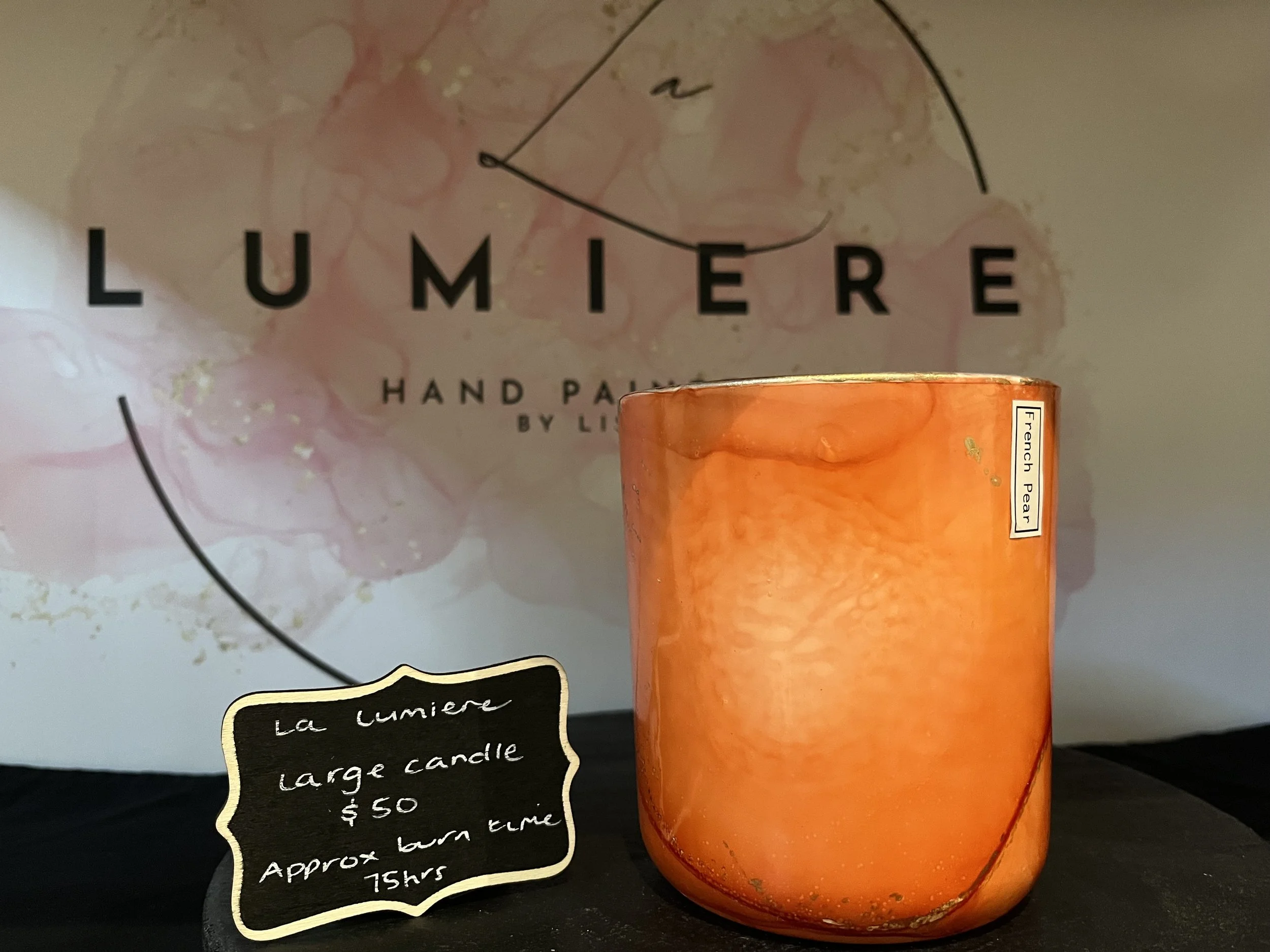 Hand-painted candle - French Pear - Large size