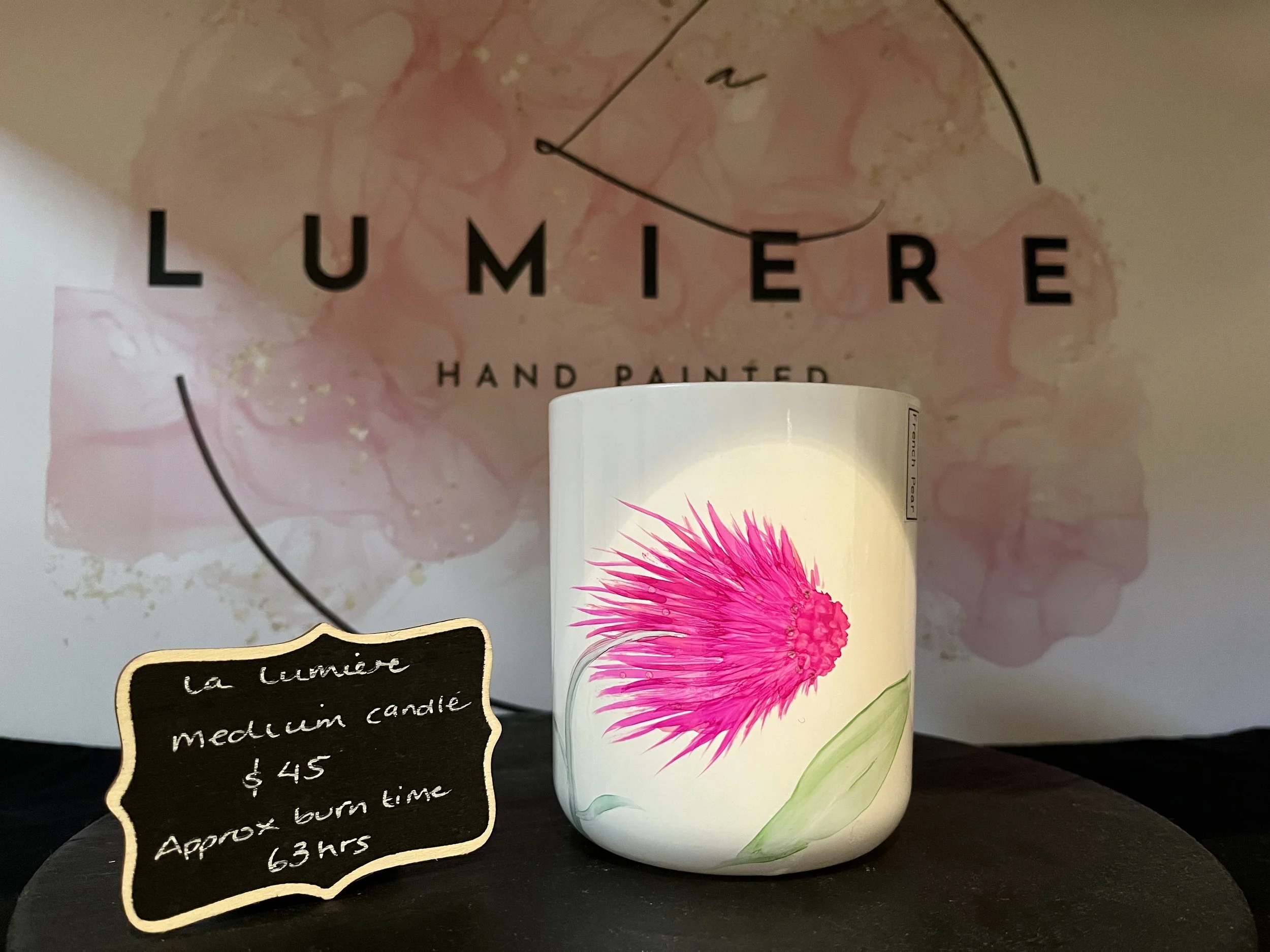 Hand-painted candle - French Pear- Medium size