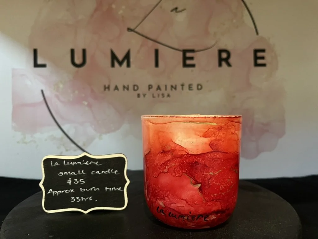 Hand-painted candle - Caramel Coconut & Vanilla - Small size