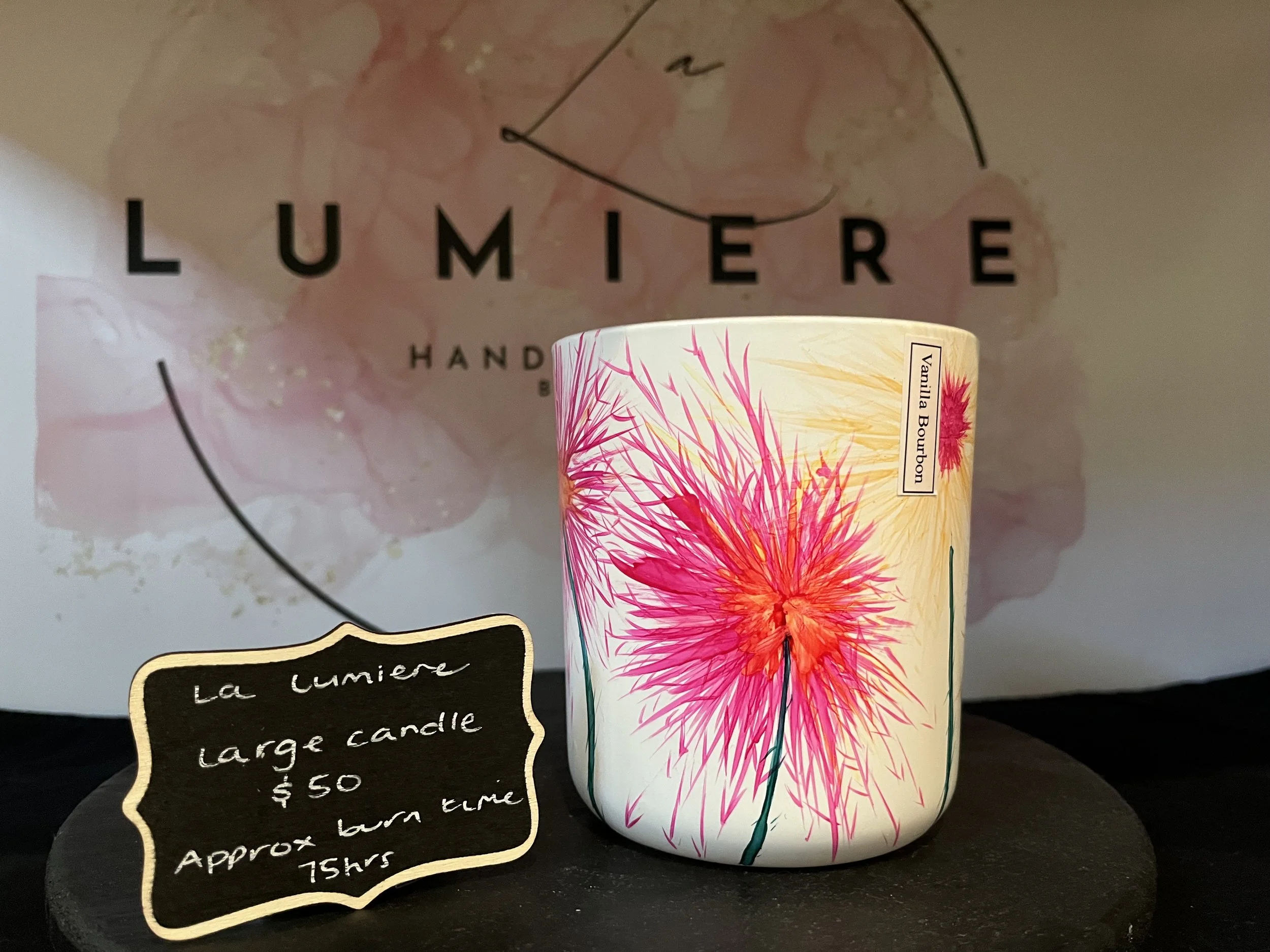 Hand-painted candle - Vanilla Bourbon- Large size