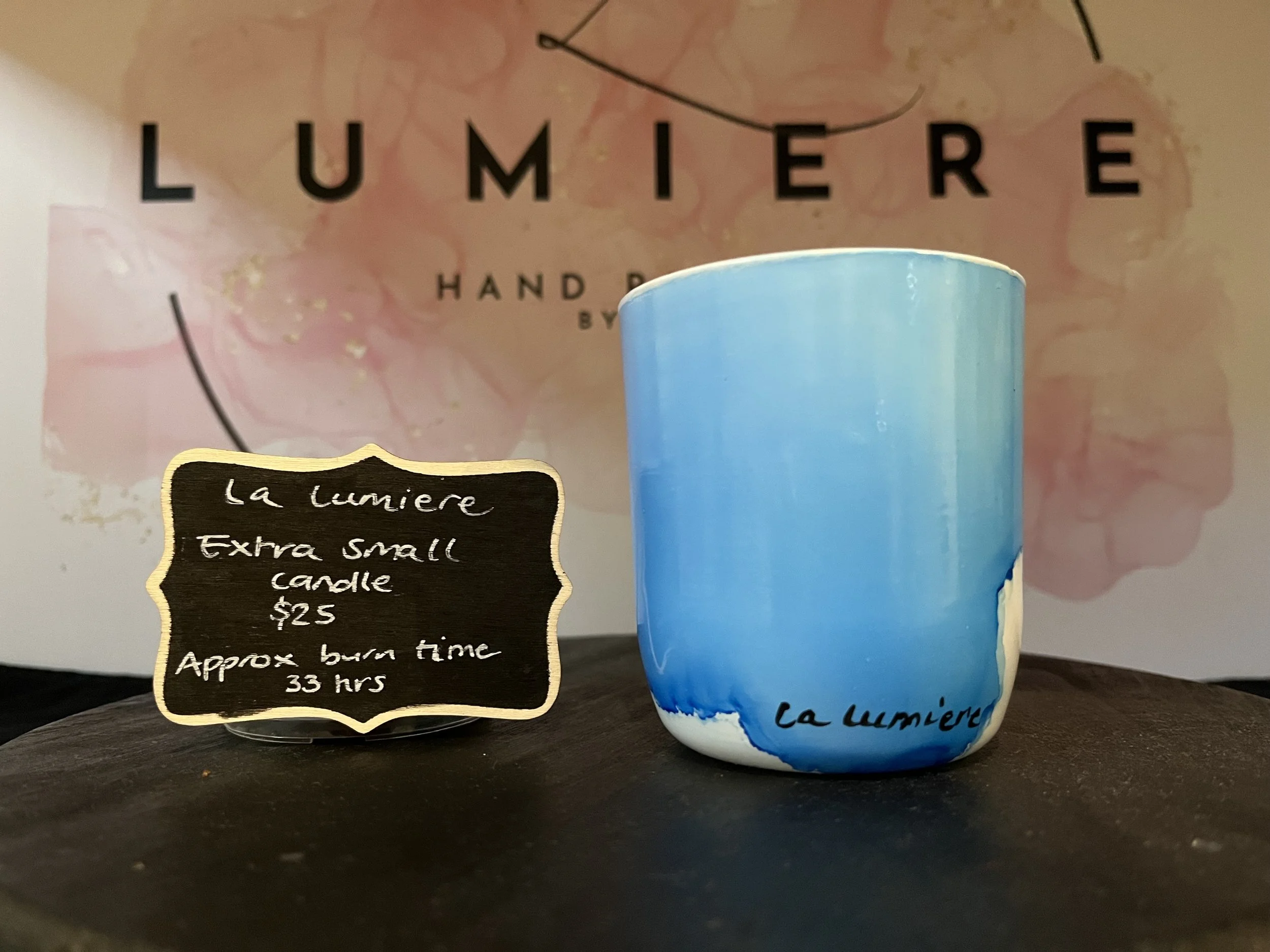 Hand-painted candle - Extra Small Size - Rainstorm