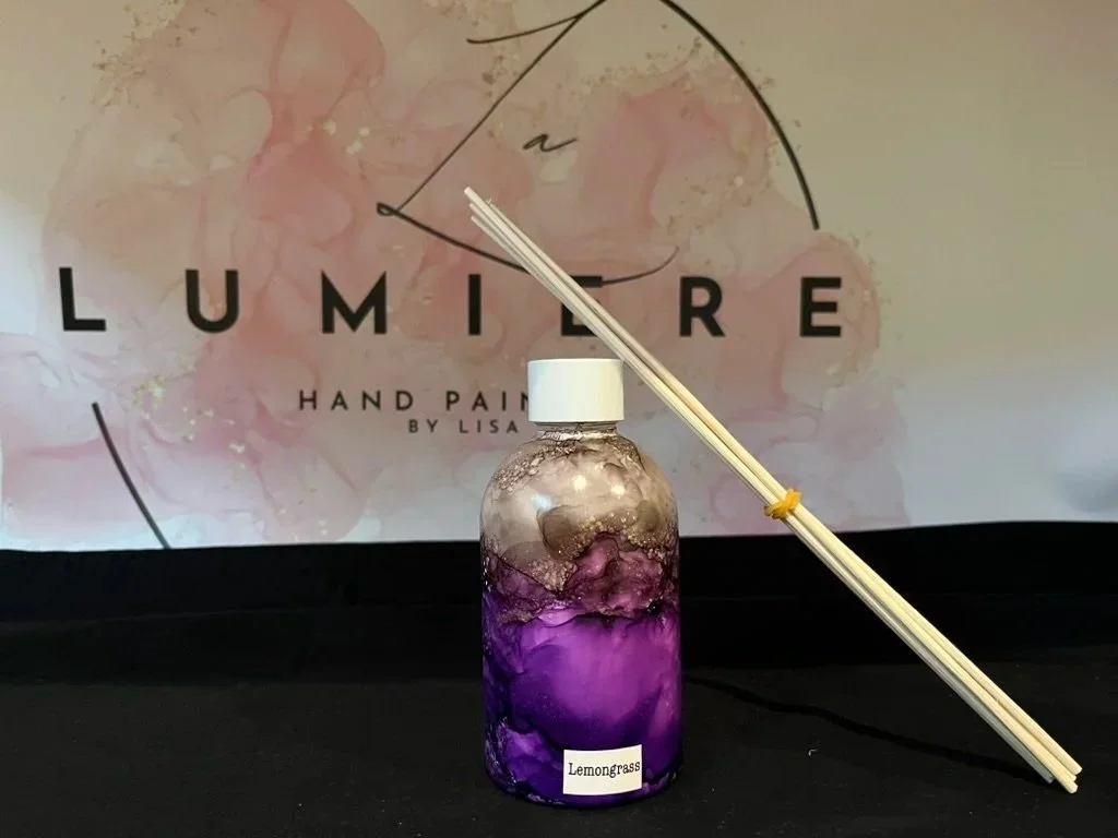 Hand-painted Fragrance Diffuser Jar - Lemongrass