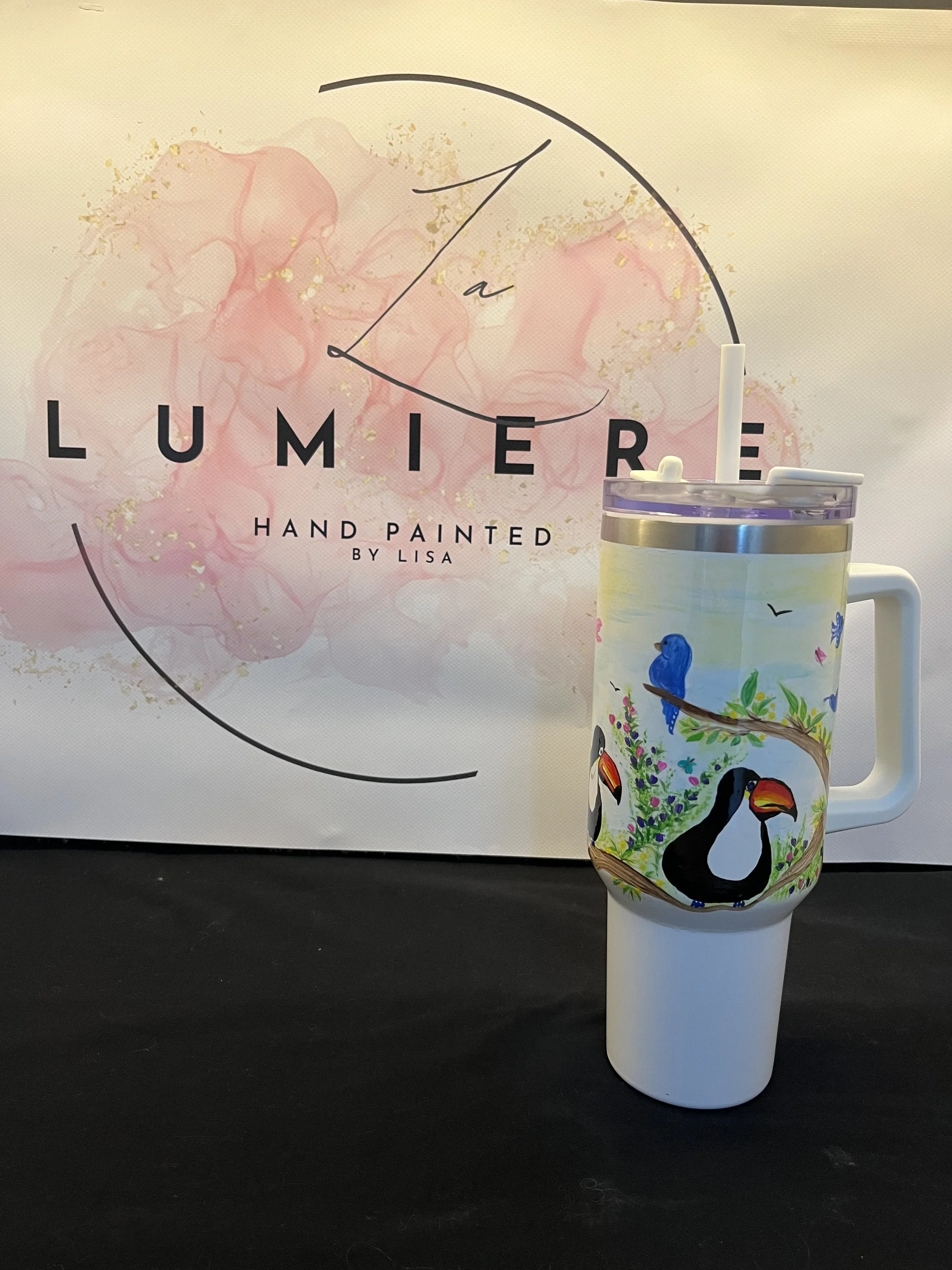 Hand-painted Insulated Travel Mug