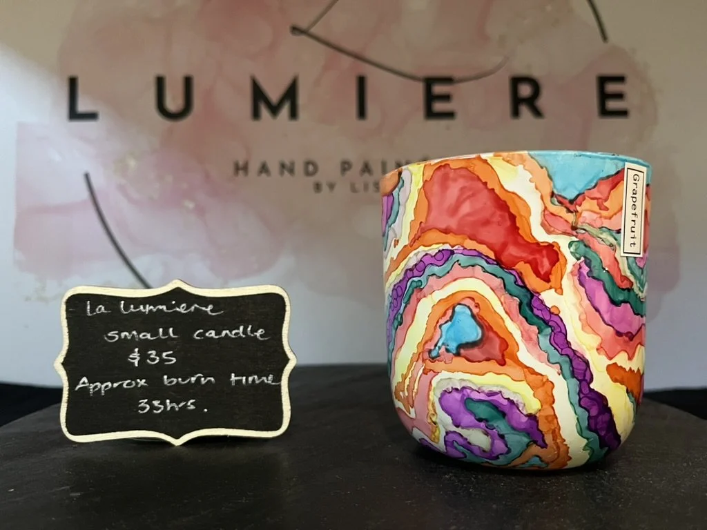 Hand-painted candle - Grapefruit - Small size