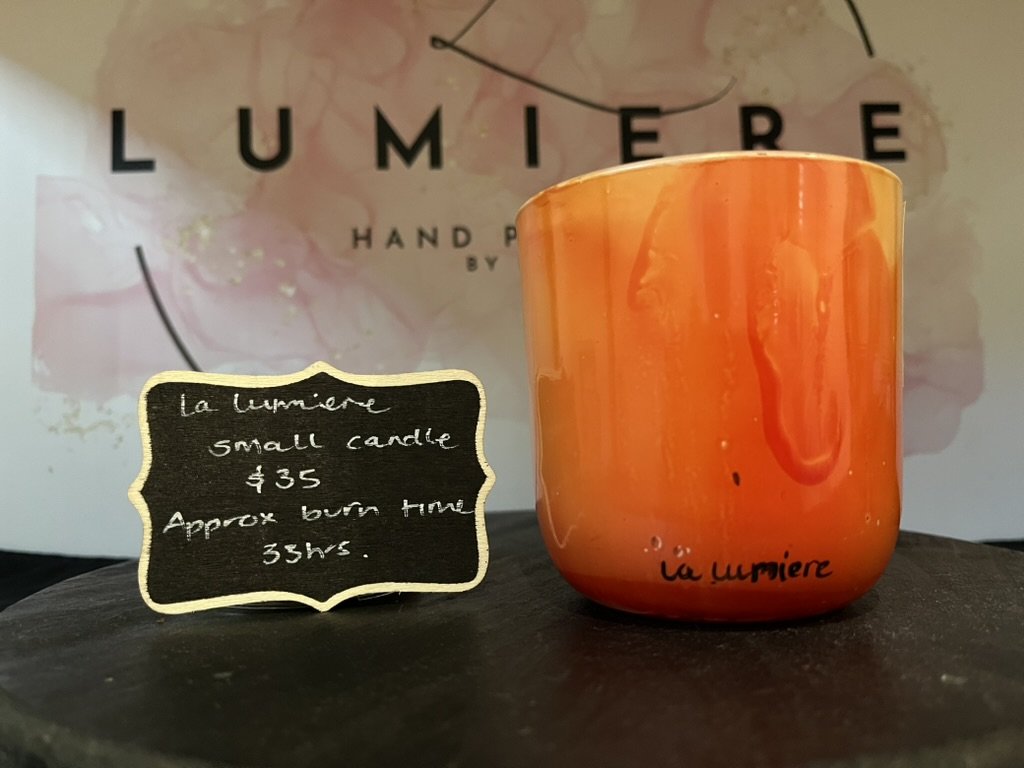 Hand-painted candle - Vanilla fragrance - Small size