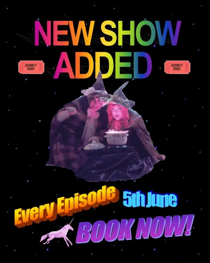 After three sold out shows, we had no choice but to add an encore to bring you the whole damn thing.

It&rsquo;s bigger, longer and uncut - with all six episodes playing back-to-back, hosted by The Witchy Girls themselves, @mslazysusan and @zeldamoon
