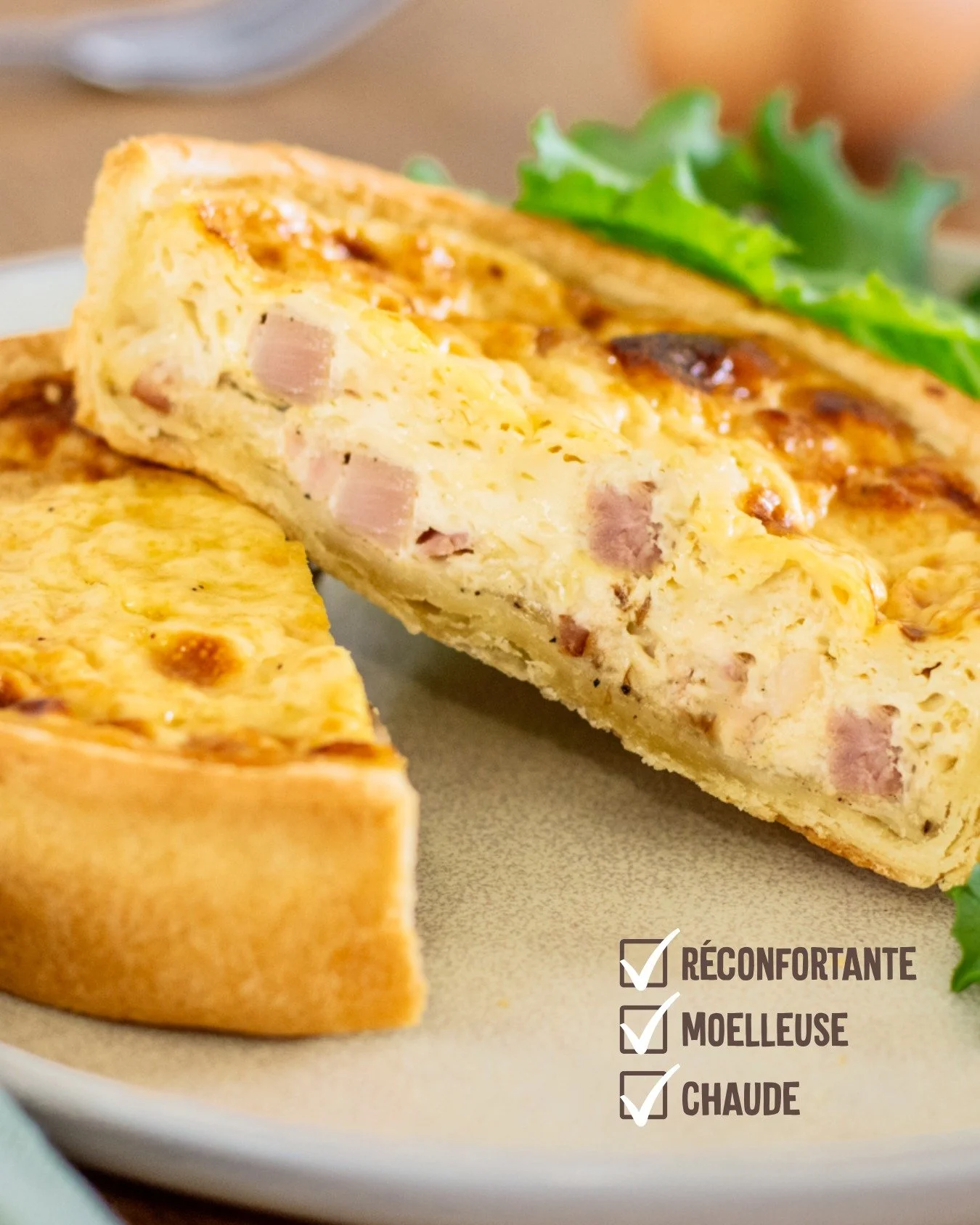 Notre Quiche Lorraine coche toutes les cases 😎

🥰R&eacute;confortante
🤗Moelleuse
🔥Chaude

Et elle est disponible dans nos points chauds partenaires, pr&ecirc;te &agrave; &ecirc;tre savour&eacute;e !

#quichelorraine #repaschaud #repasfacile #quic