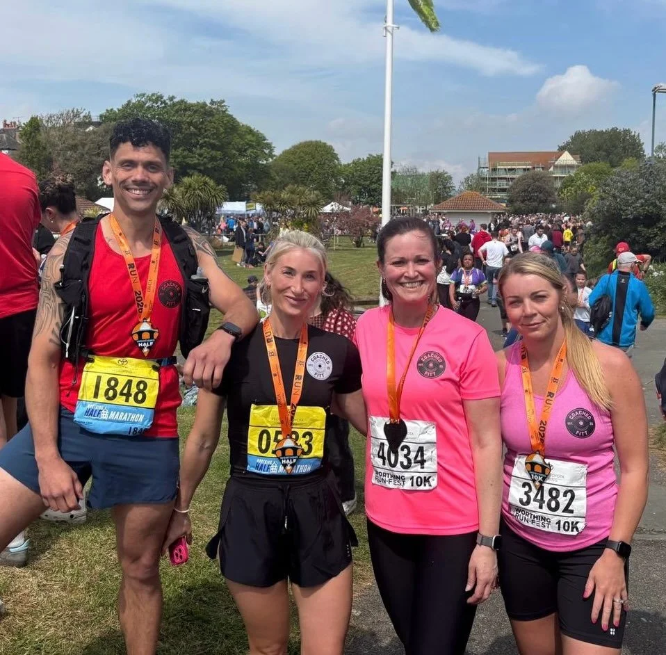 What a weekend! 🏃🏃&zwj;♀️🏃&zwj;♂️

💥 Worthing Half Marathon
💥 Worthing Runfest 10K
💥 Mid Sussex Marathon Weekend

The Coached FITT team really showed up 👊

Medals earned, PBs chased, and big goals ticked off across the board 🥇🤩

@worthingrun