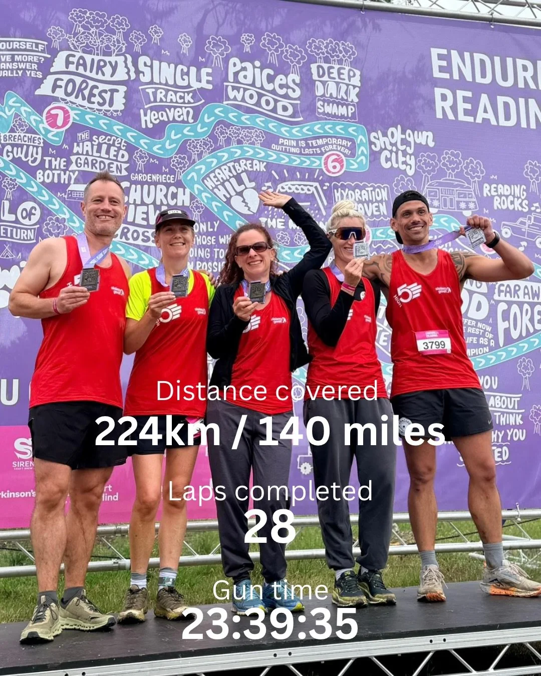 Endure24 Reading
24 hours. 5 teammates. One unforgettable challenge.

What started with relentless rain, strong winds and muddy trails turned into pitch-black laps through the early hours, before finally welcoming us with a sunrise and calmer skies.
