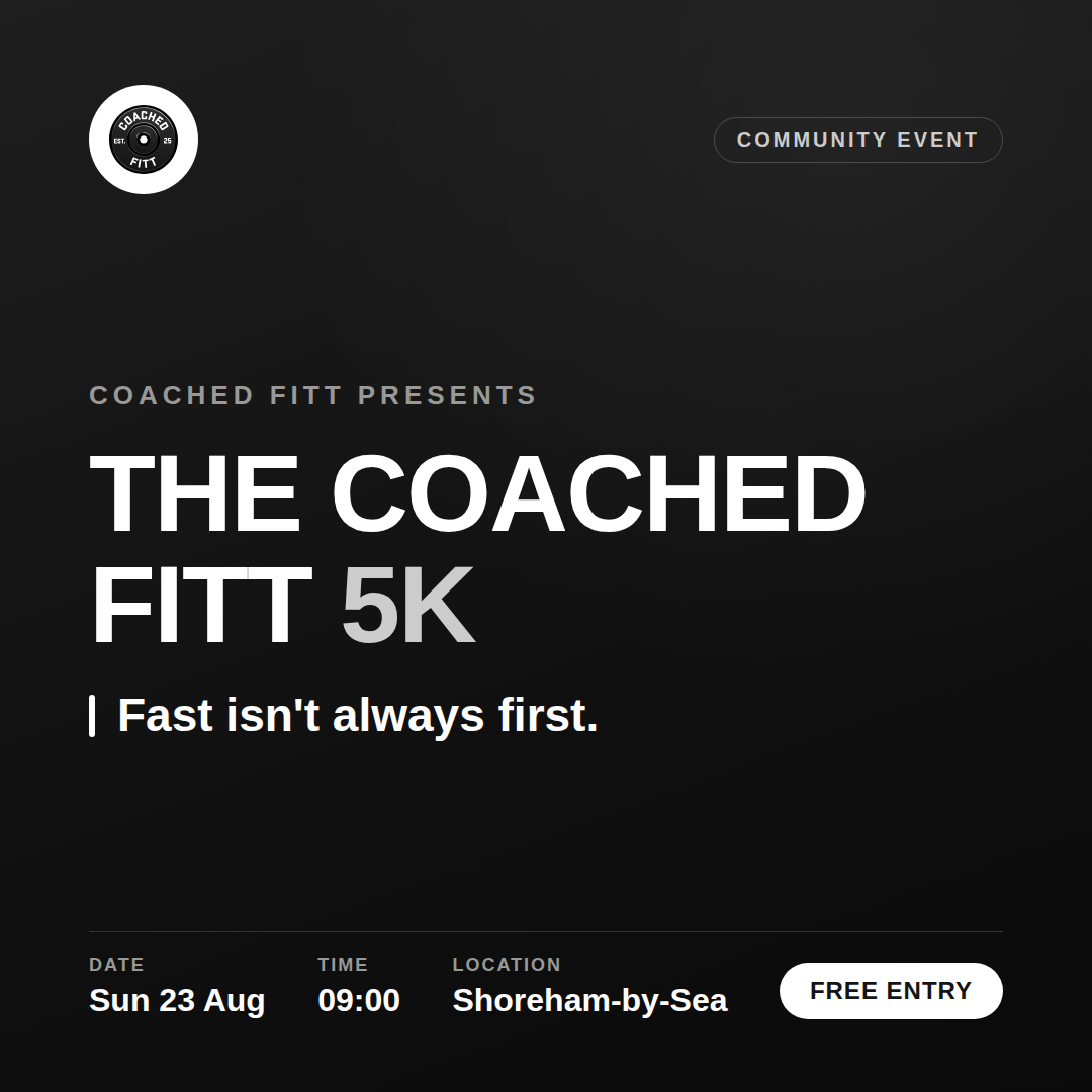 The Coached FITT 5K - Fast isn’t always first. FREE EVENT