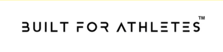 Logo with the text 'Built for Athletes' in black capital letters