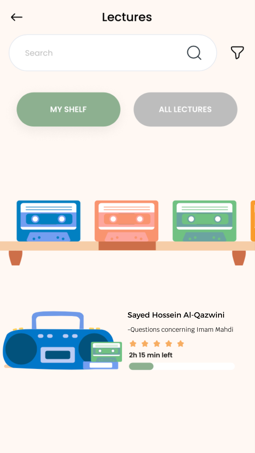Personalised Lecture Shelf