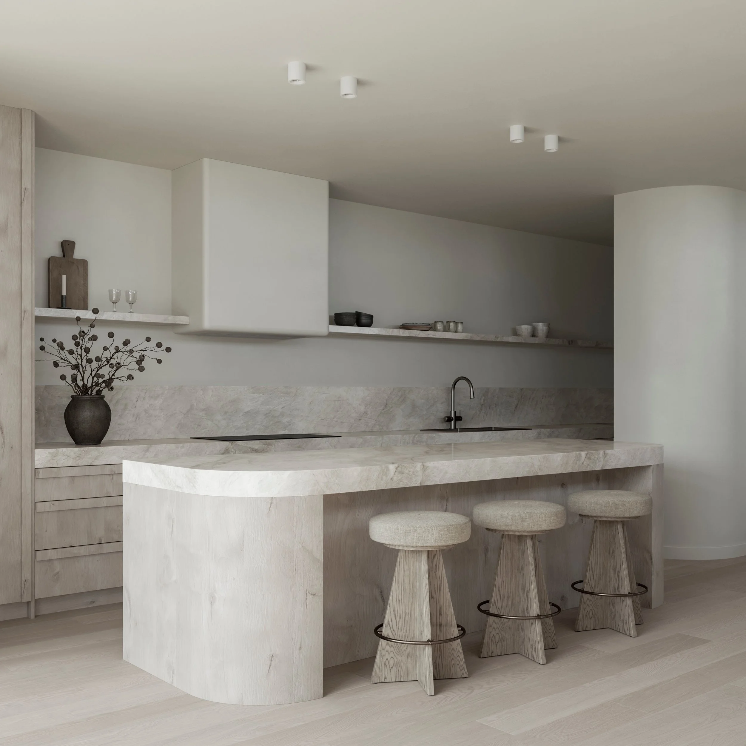 N I V A Y A 〰️ K I T C H E N 〰️ R E N D E R 

If KITCHENS sell houses&hellip;.. we are certainly SOLD on this one! 🙌

Soft curves, warm timber tones and beautifully detailed stone all combined to create a kitchen that feels calm, refined and effortl