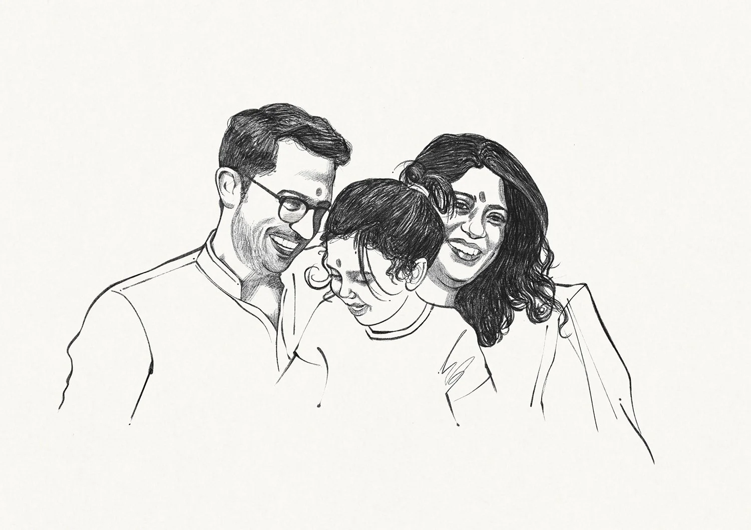 Custom family portrait illustration