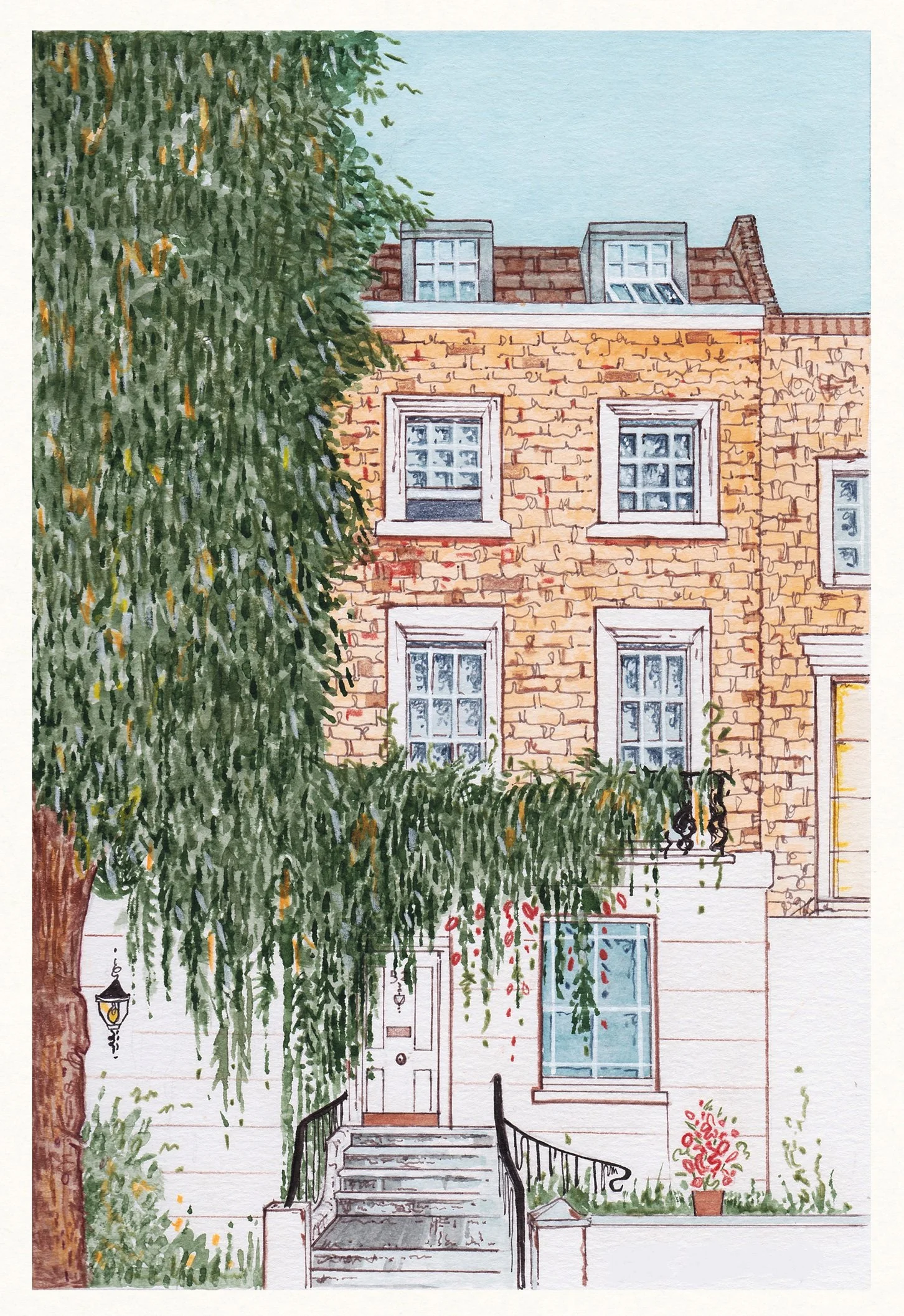 Bespoke house illustration London