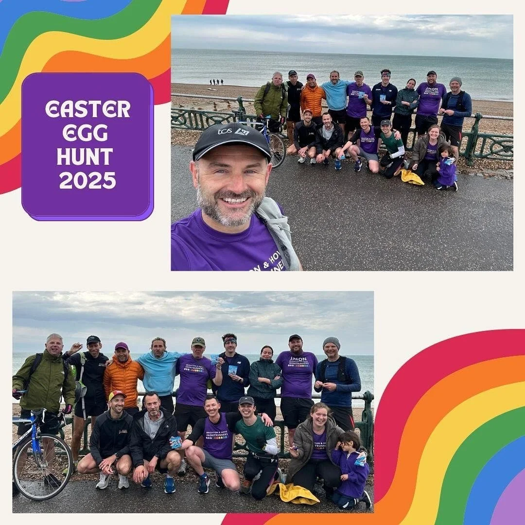 Brighton and Hove FrontRunners take on an Easter egg hunt 💜