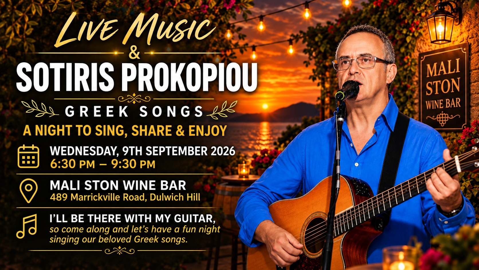 Greek Live Music Night Sydney | Mali Ston Wine Bar