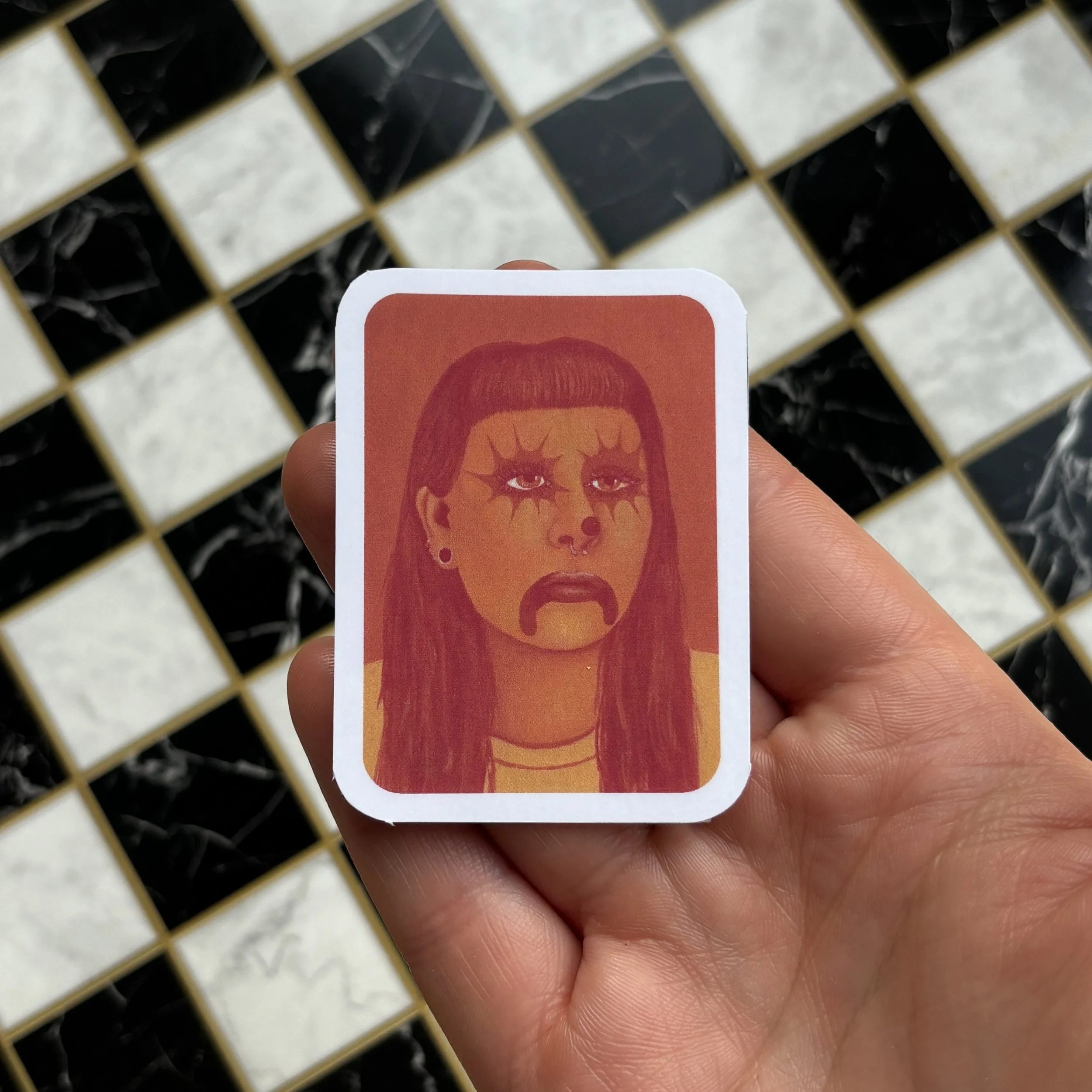 orange clown study holding over checkerboard.jpg