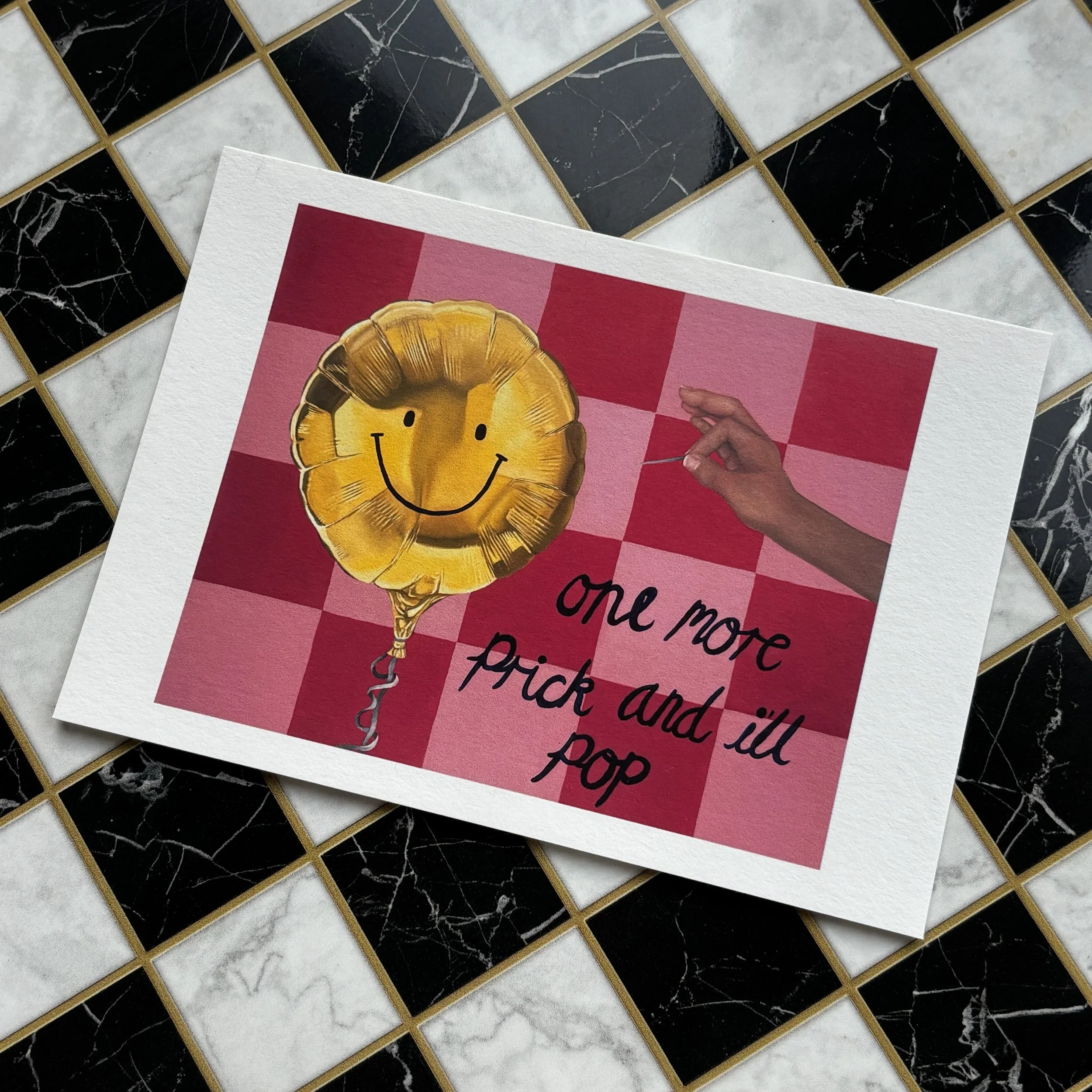 everything is fine print flat lay checkerboard.jpg