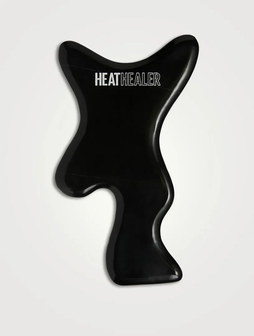 Heat Healer black stone lymphatic massage paddle for full-body gua sha.