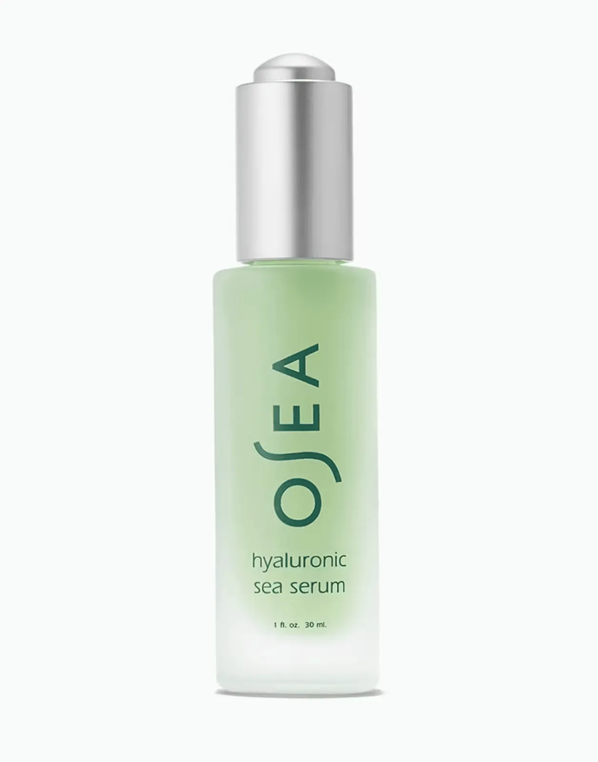 Frosted sea-green glass bottle of OSEA Hyaluronic Sea Serum.