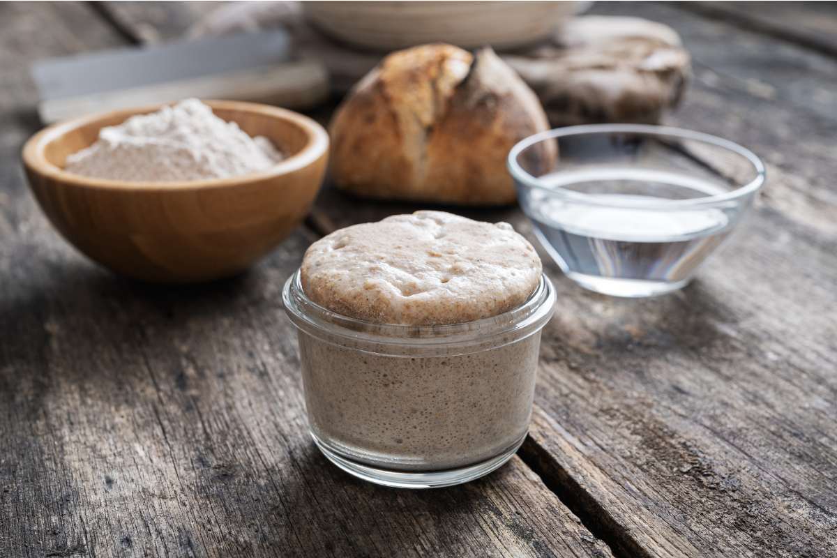 Mature whole-wheat sourdough starter.