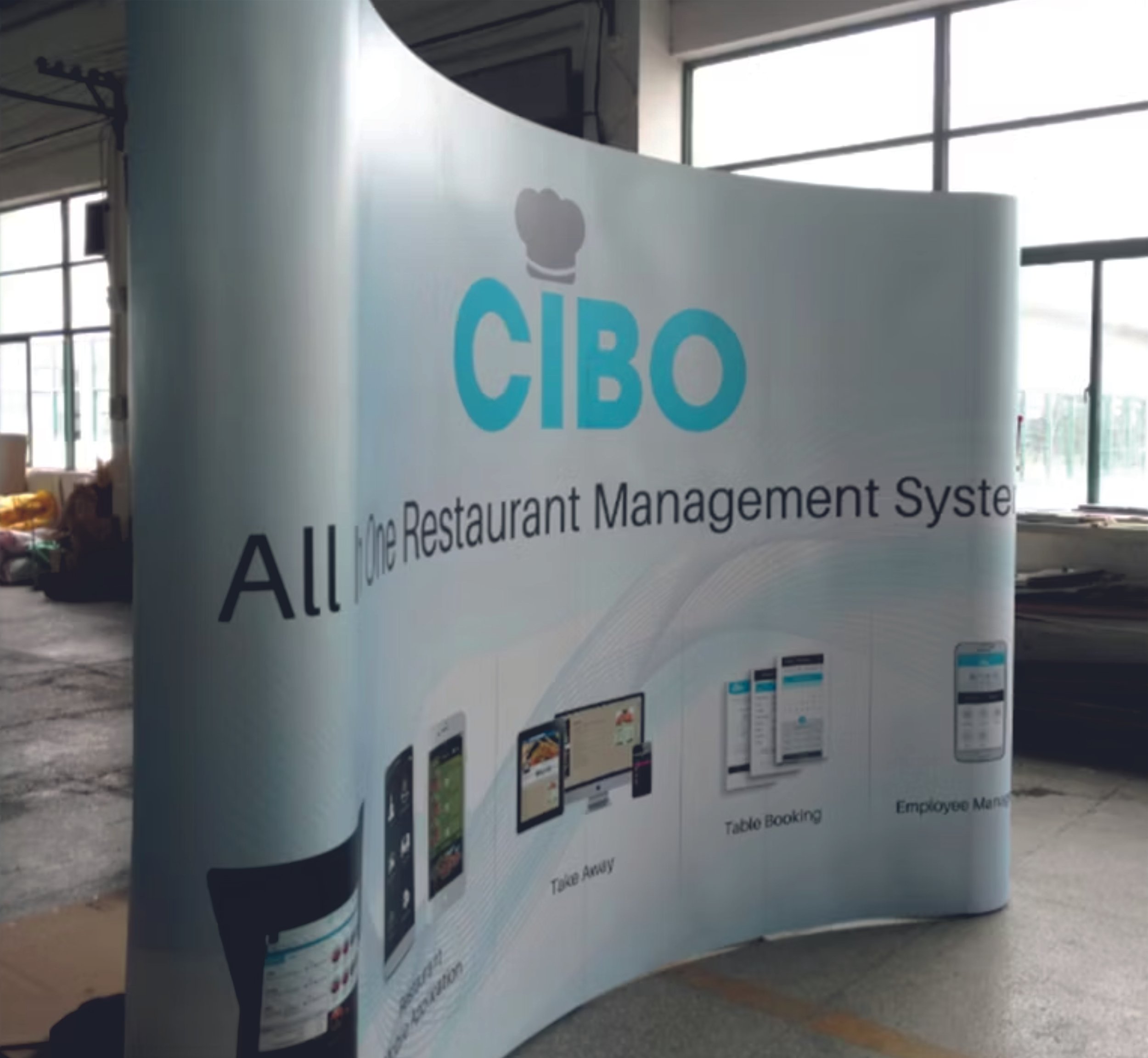 Curved display unit. Exhibition signage. Signmakers Cork & Kerry, Ireland.