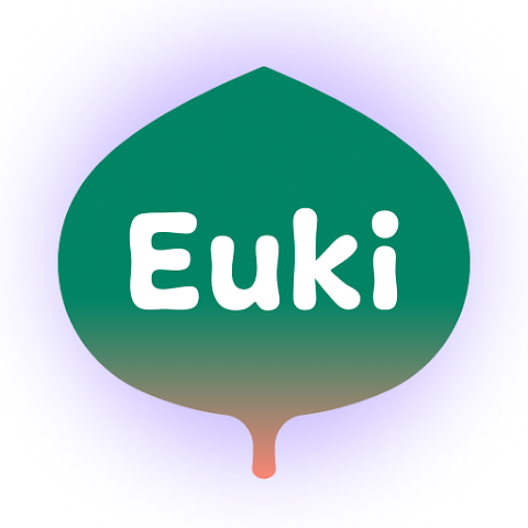 A logo with a green top and brown bottom resembling a leaf or plant, with the word 'Euki' written in white in the center.