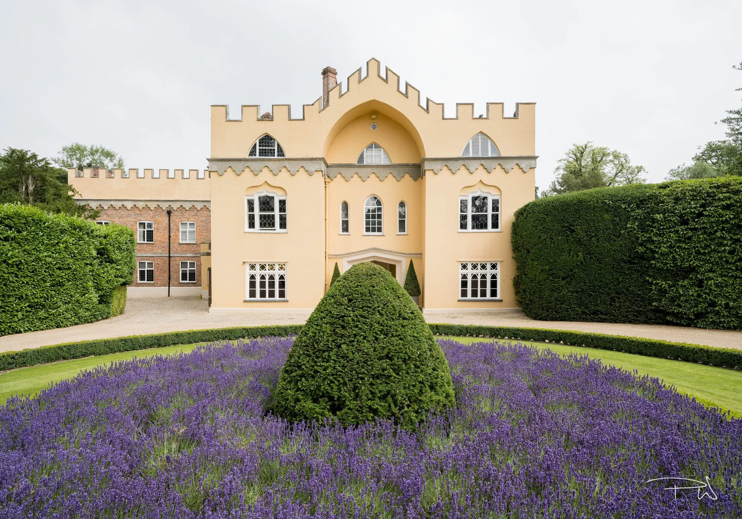 Formal gardens surrounding Hampden House