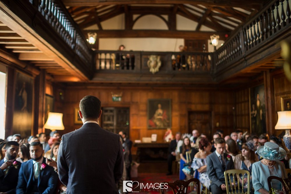 Guests gathered in the wood-panelled Great Hall