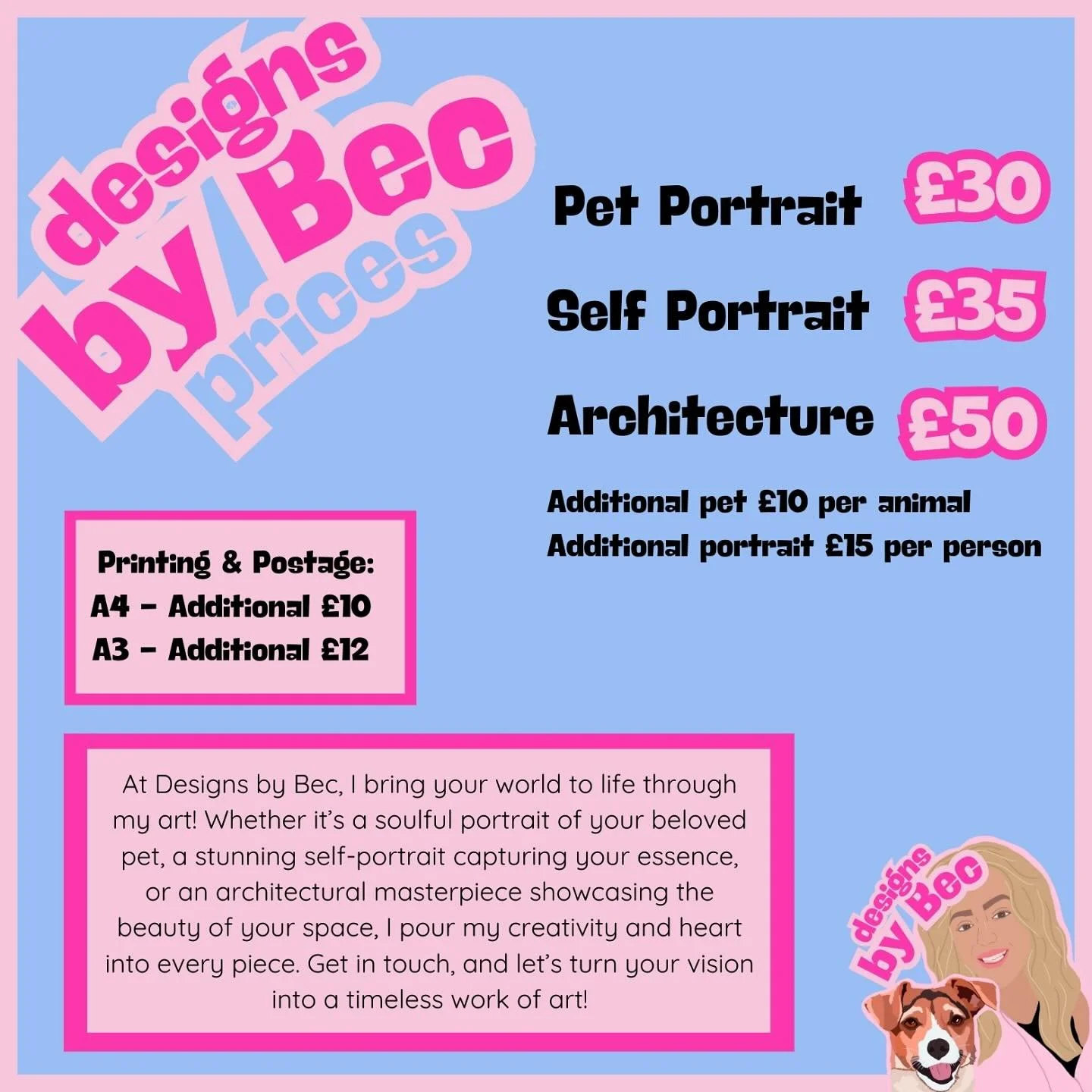 Price update!

I now offer printing services for your creative prints 💓

#customary #portrait #digitalart