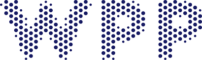 Text "WPP" in blue dot pattern on white background.