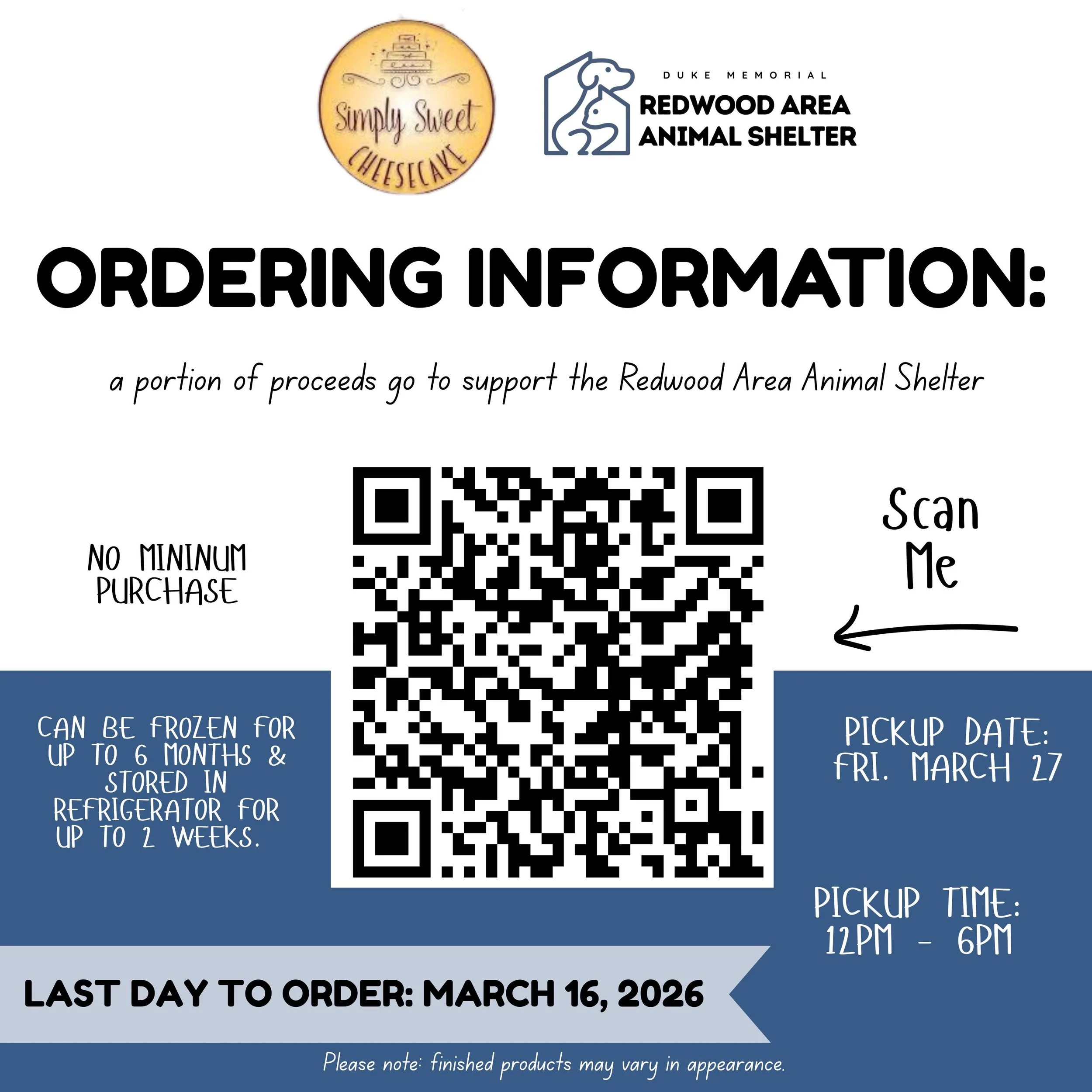 Simply Cheesecake Fundraiser