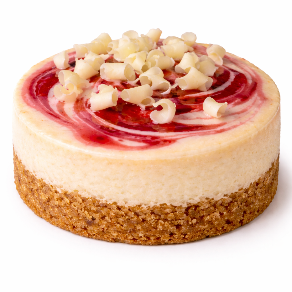 4" White Chocolate Raspberry Personal Cheesecake