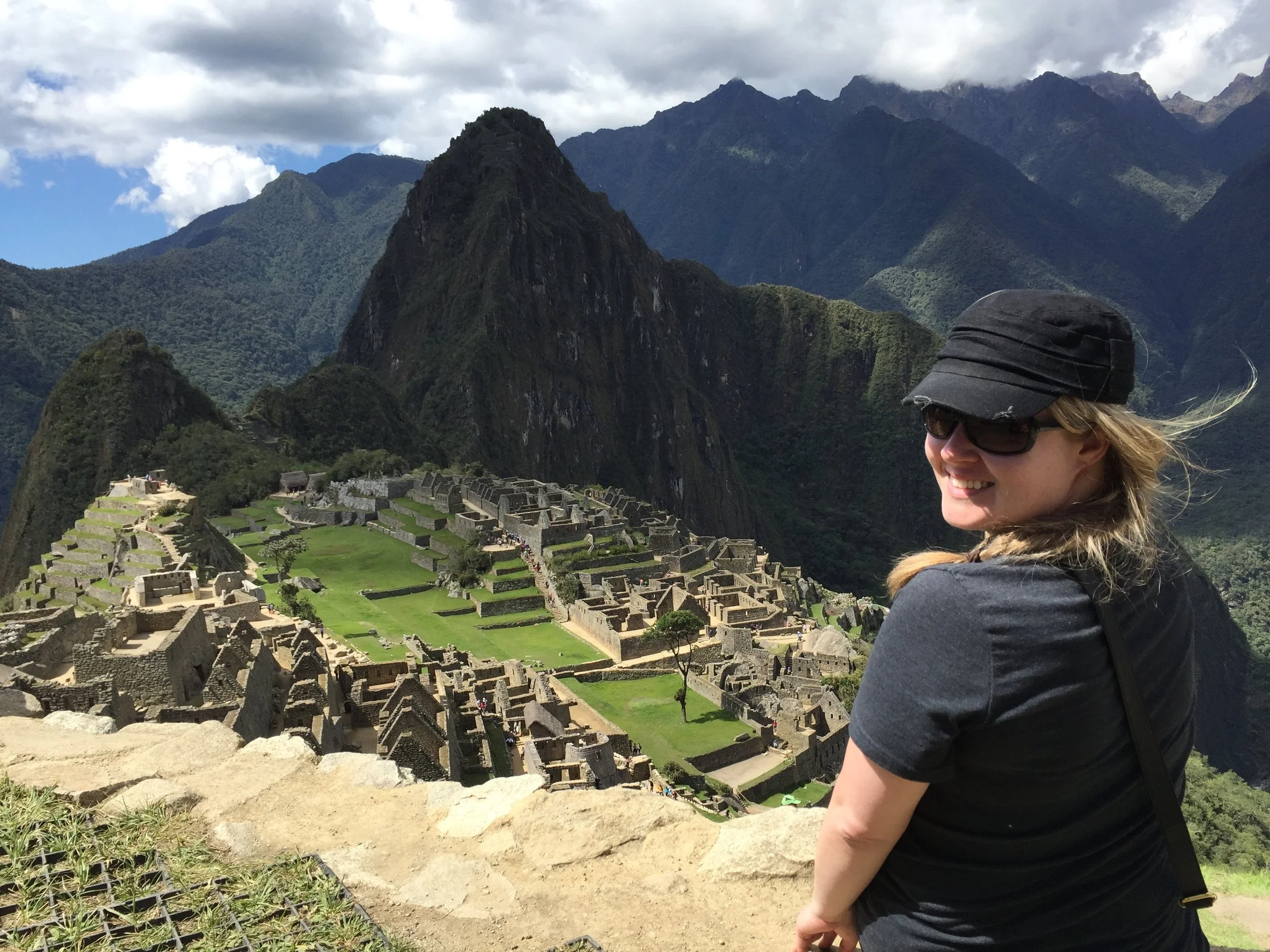 Kellie V overlooking Machu Picchu in Peru.