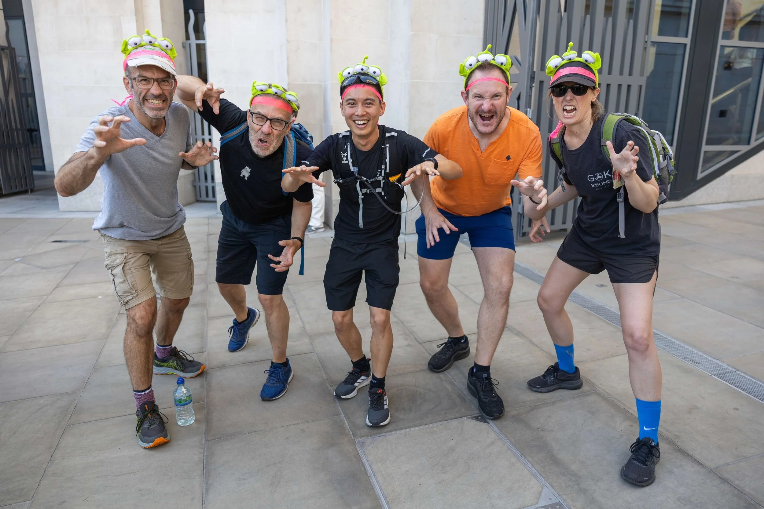 Fierce chasers in Trafalgar Square getting ready for the London Journey until the End of the Night.