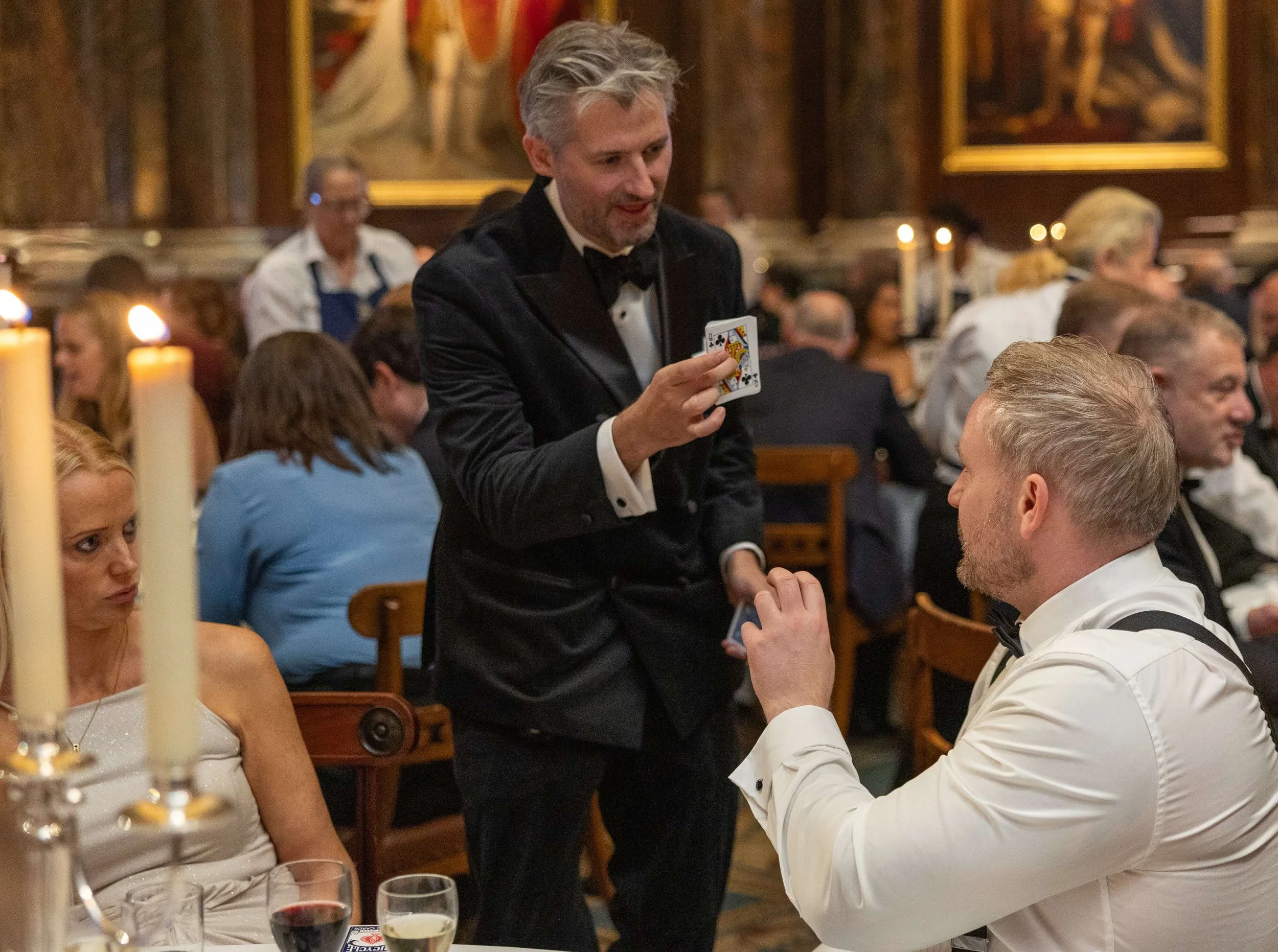 Magician performing at the Building Heroes Gala Dinner at Drapers Hall in London