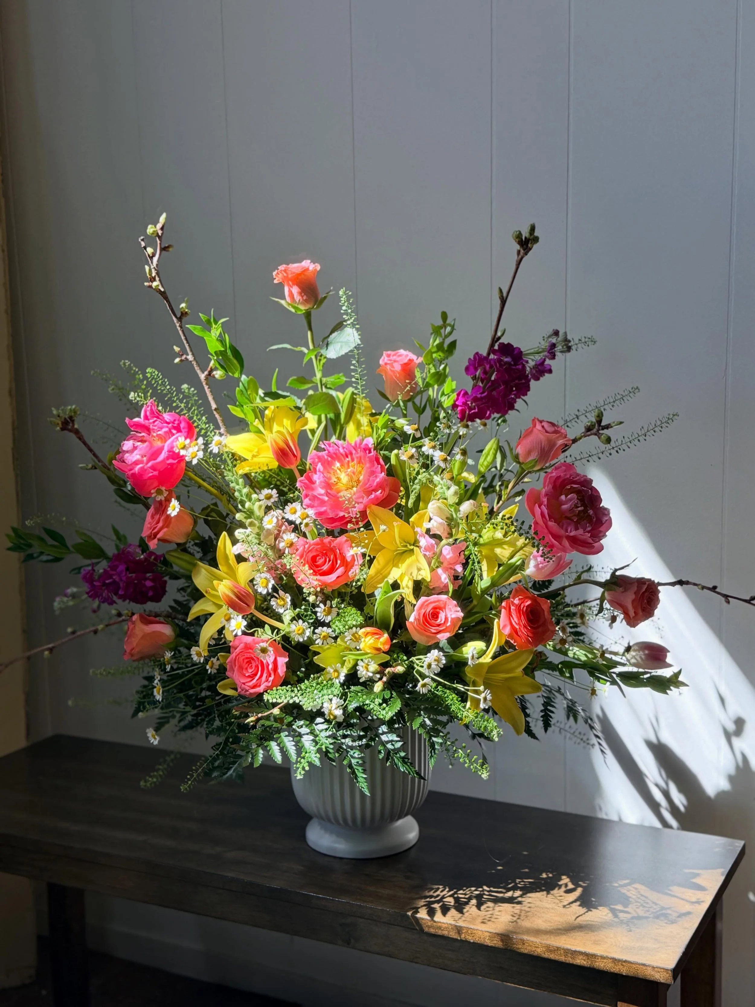 Needing an anniversary, baby/bridal shower arrangement, we have you covered at the Flower Cart.  We will work with you on your desired color pallet and budget to create a beautiful floral arrangement. 

‼️Reminder &mdash; for special requests we woul