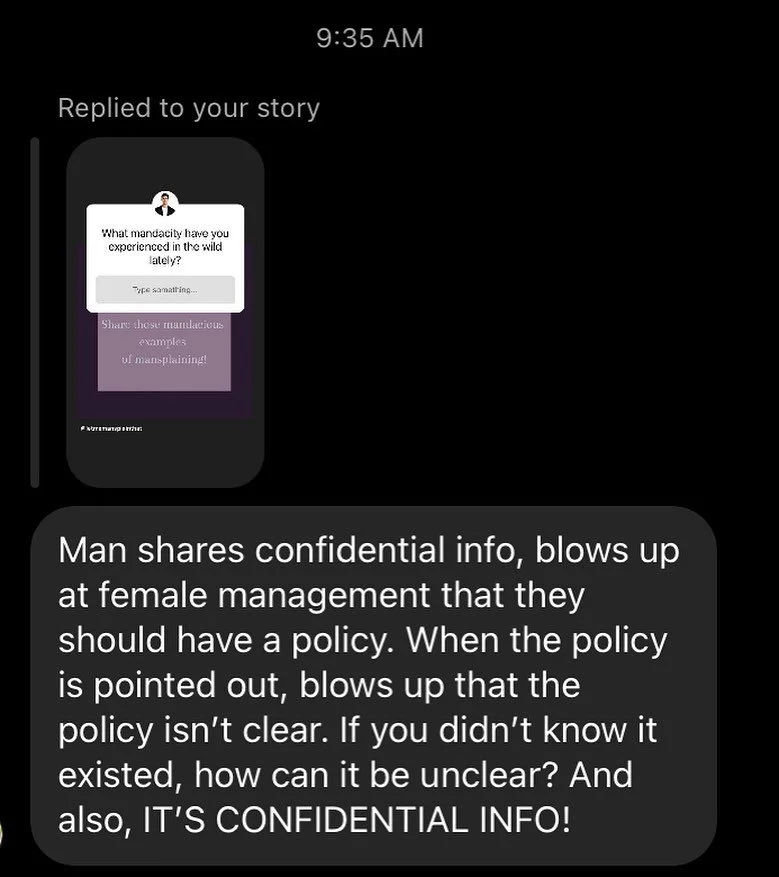 Oh the mandacity. 🙄 It&rsquo;s never their fault or mistake. #stayhumble #womeninbusiness