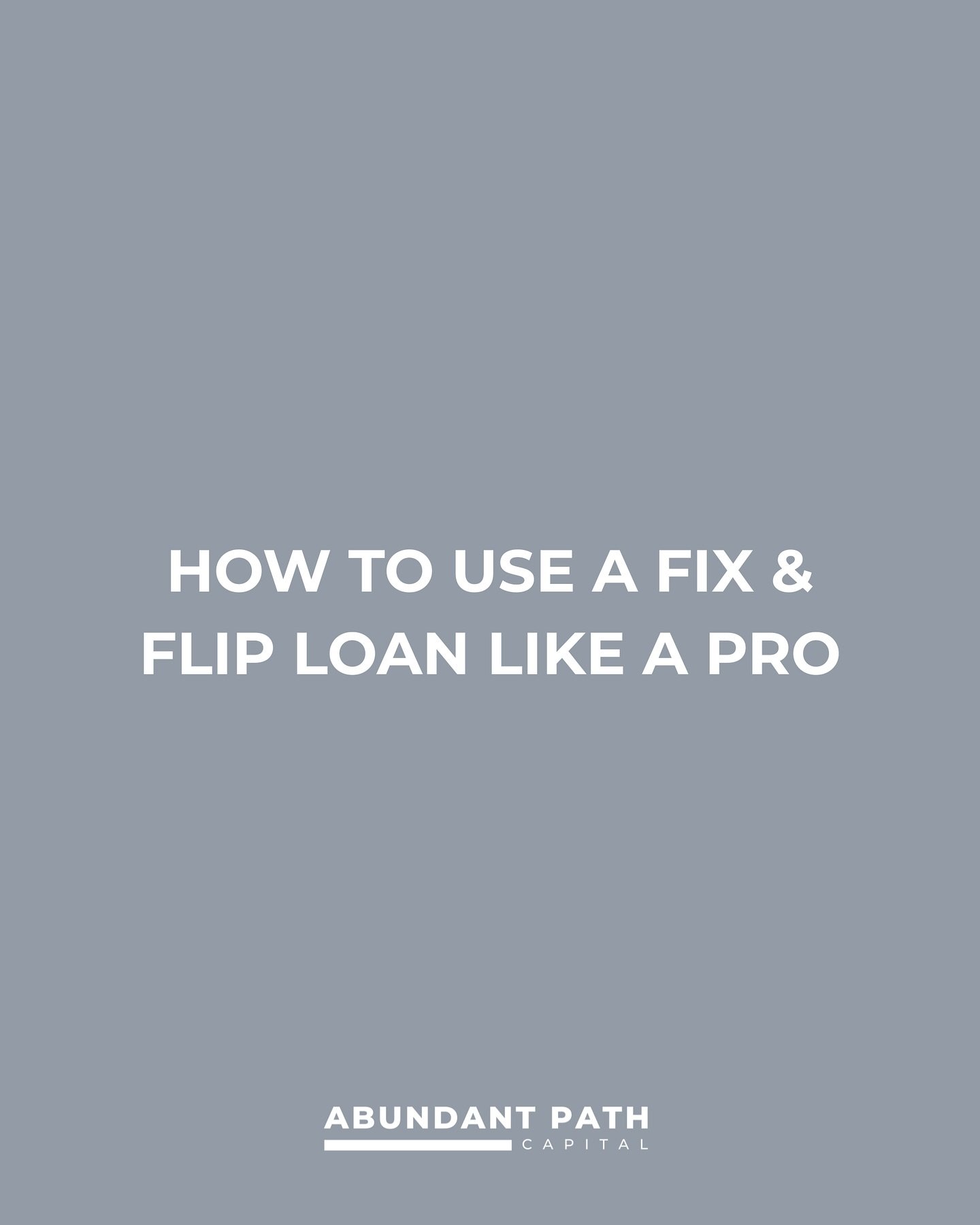 Thinking about flipping a property? 
You don&rsquo;t need to empty your savings or beg the bank.

You need strategy, speed &amp; the right funding partner 💁&zwj;♀️ 
Here&rsquo;s how our investors use fix &amp; flip loans to turn ugly houses into big