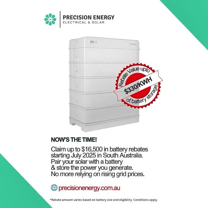 DON&rsquo;T MISS THIS! 🔋 

From July 2025, you could get up to $16,500 in battery rebates when you install eligible home battery systems. 

Store your solar power, reduce your reliance on the grid, and take control of your energy bills. 

✅Available