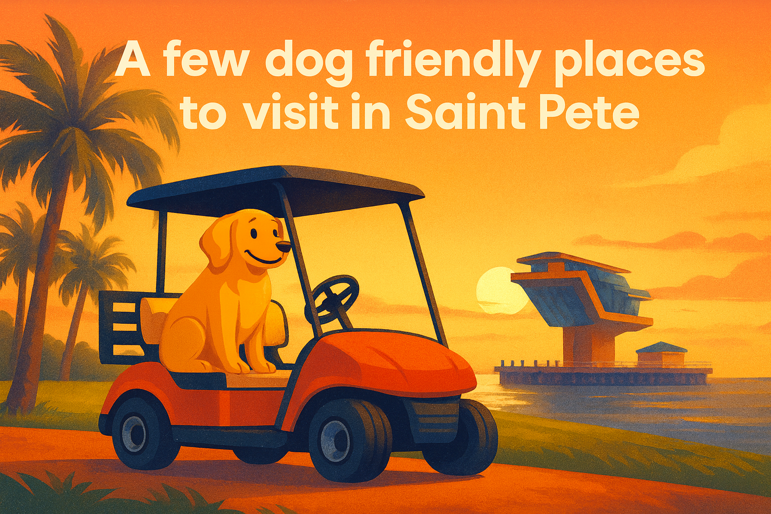 A few Pet-Friendly Places to go in St. Pete by Golf Cart