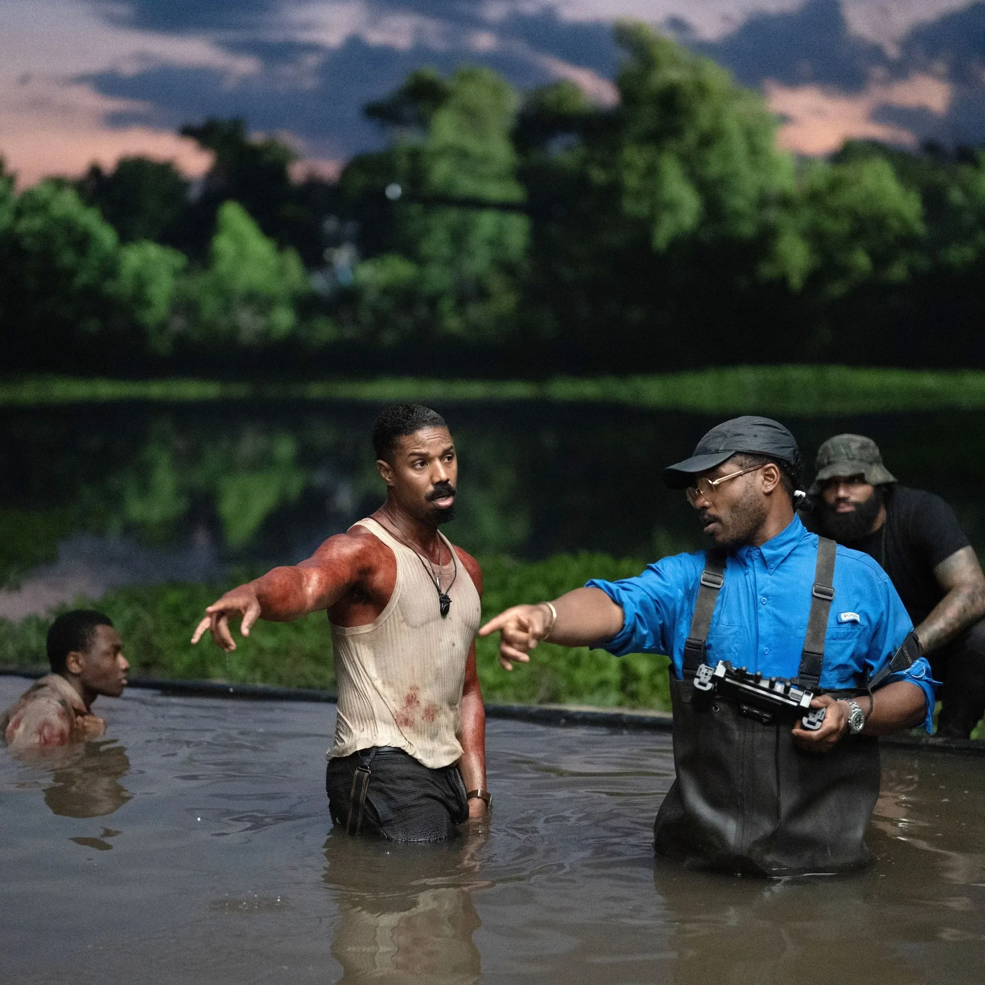 Ryan Coogler et Michael B Jordan sur le tournage du film Sinners